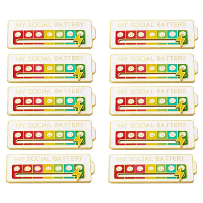 Social Battery Status Brooch
